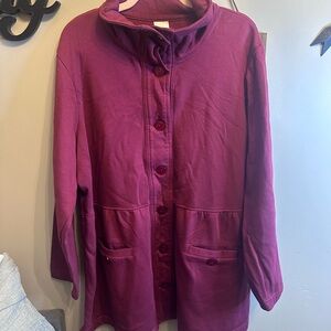 Blair Women's Plum Button-Up Trench Coat